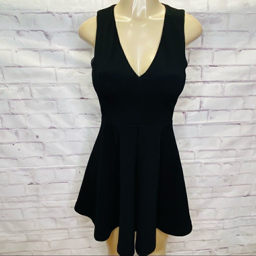 Lovers + Friends Black Geneva Skater Mini Formal Dress XS